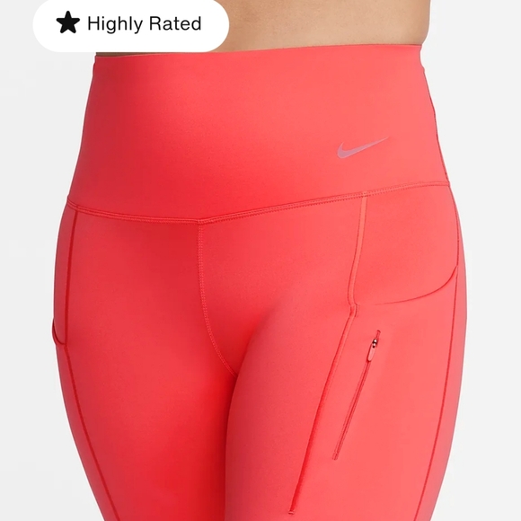 Nike Go Firm-Support, High-waisted Cropped leggings with pockets - coral - Picture 15 of 15